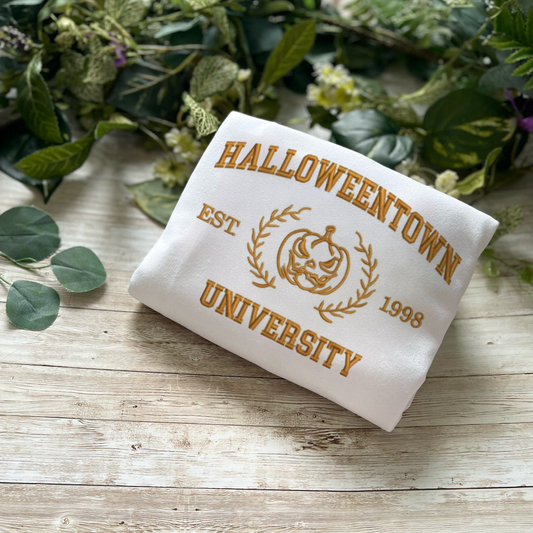 Halloween University Embroidered Sweater