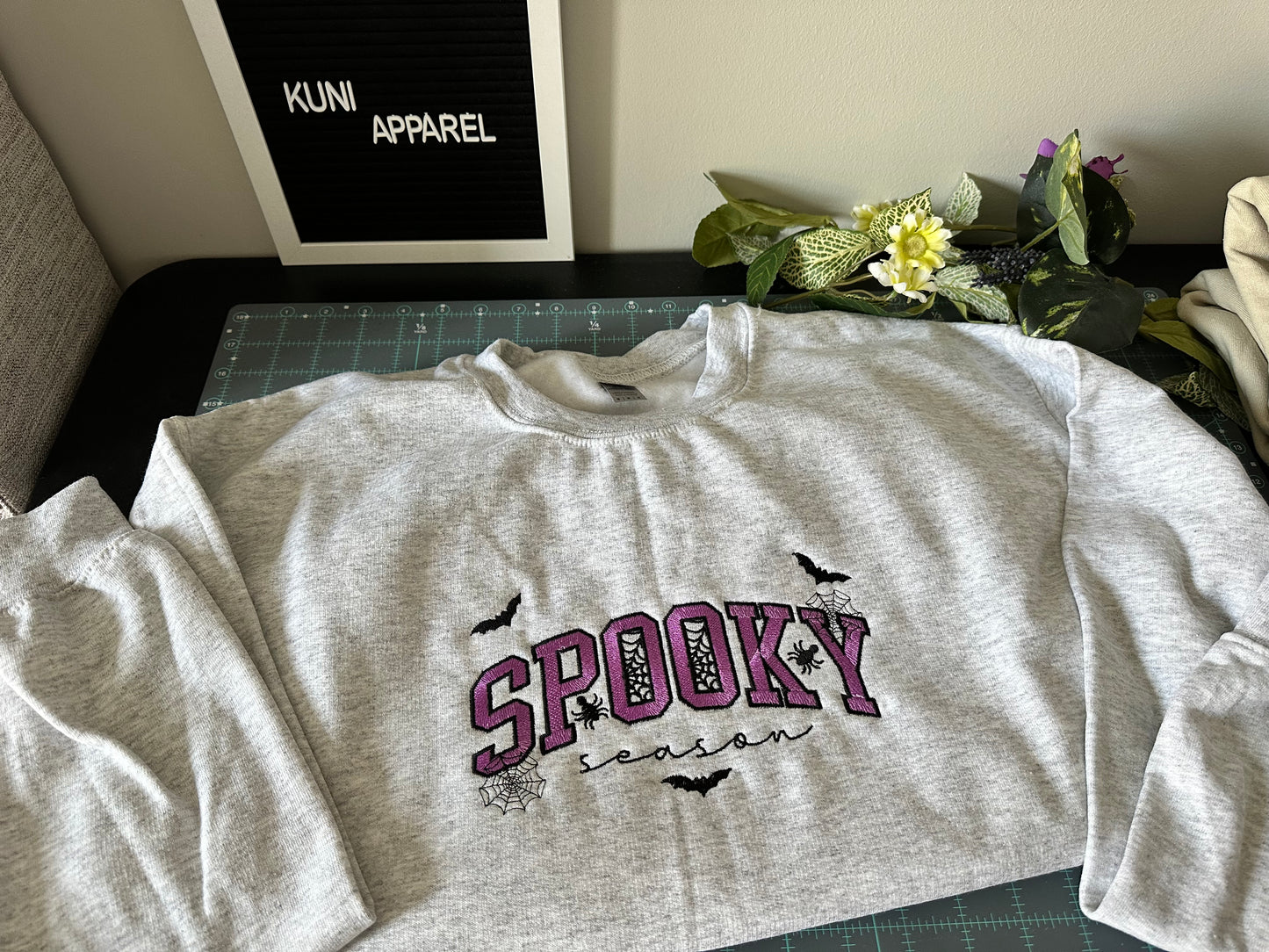 Spooky Spiders Halloween Embroidered Sweater